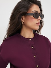 River Island Red Scallop Detail Clean Cardigan - Image 3 of 4