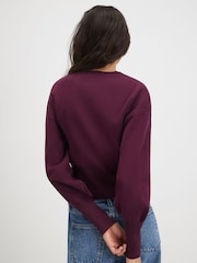 River Island Red Scallop Detail Clean Cardigan - Image 4 of 4