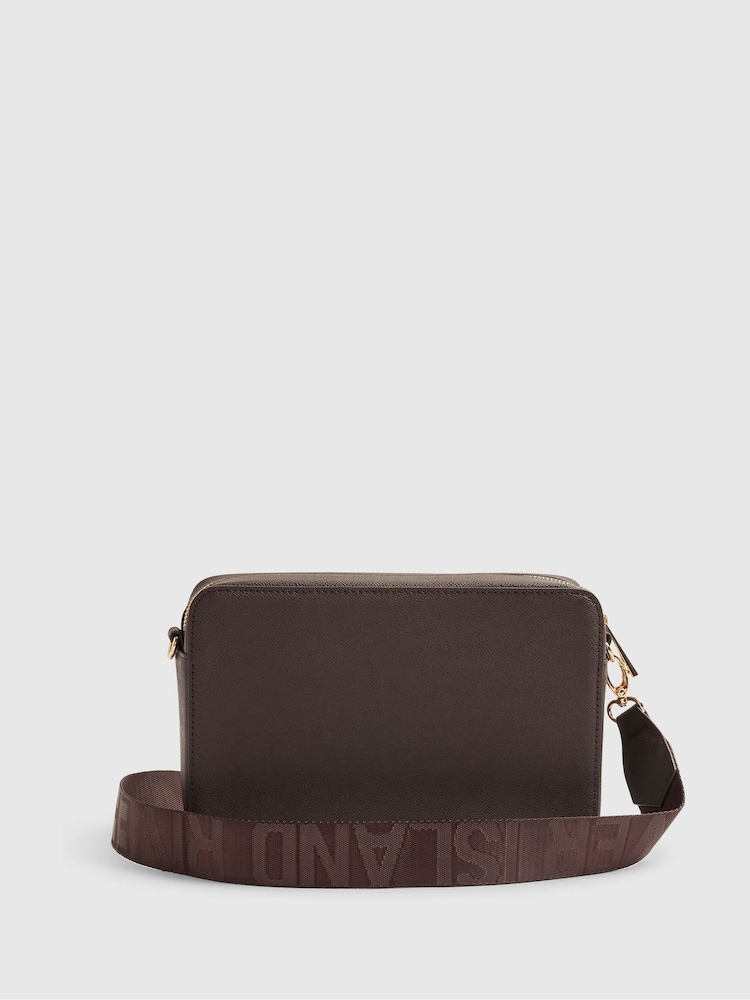 River Island Brown RR Monogram Boxy Cross-Body Bag - Image 2 of 5 River Island Brown RR Monogram Boxy Cross-Body Bag - Image 2 of 5