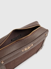 River Island Brown RR Monogram Boxy Cross-Body Bag - Image 4 of 5