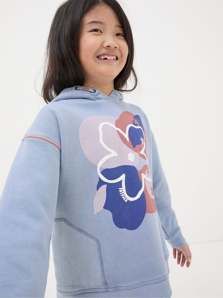 FatFace Blue Abstract Floral Popover Hoodie - Image 1 of 4 FatFace Blue Abstract Floral Popover Hoodie - Image 1 of 4