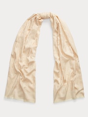 Creme - Lauren Ralph Lauren Jaquard-Logo-Schal - Bild 1 von 4