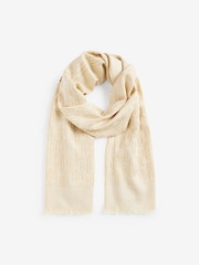 Creme - Lauren Ralph Lauren Jaquard-Logo-Schal - Bild 2 von 4