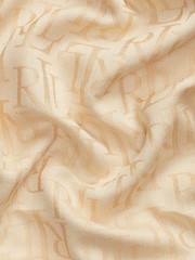 Creme - Lauren Ralph Lauren Jaquard-Logo-Schal - Bild 4 von 4