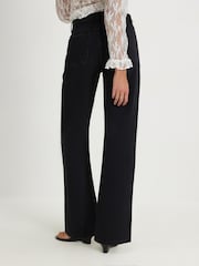 River Island Black Relaxed Straight Ripped Jeans - Image 2 of 4