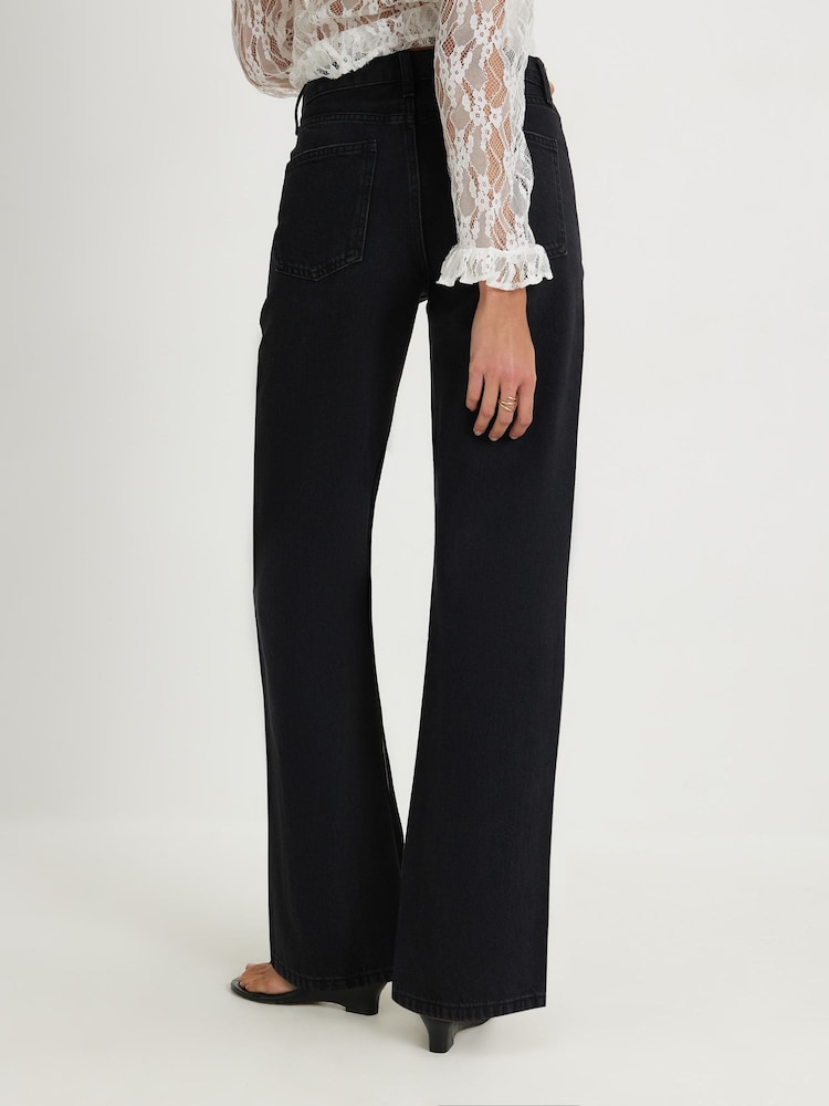 River Island Black Relaxed Straight Ripped Jeans - Image 2 of 4