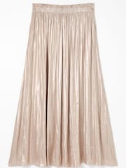 FatFace Silver Metallic Midi Skirt - Image 7 of 7