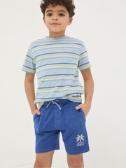 FatFace Eddie Blue Sweat Shorts - Image 1 of 4