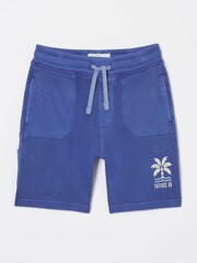 FatFace Eddie Blue Sweat Shorts - Image 4 of 4