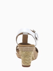 Gabor Wide Fit Karen White Leather Wedge Sandals - Image 4 of 5