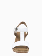 Gabor Wide Fit Karen White Leather Wedge Sandals - Image 5 of 5