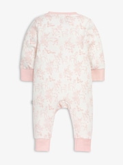 The Little Tailor Baby Front Zip Soft 100% Cotton Sleepsuit - Image 3 of 5