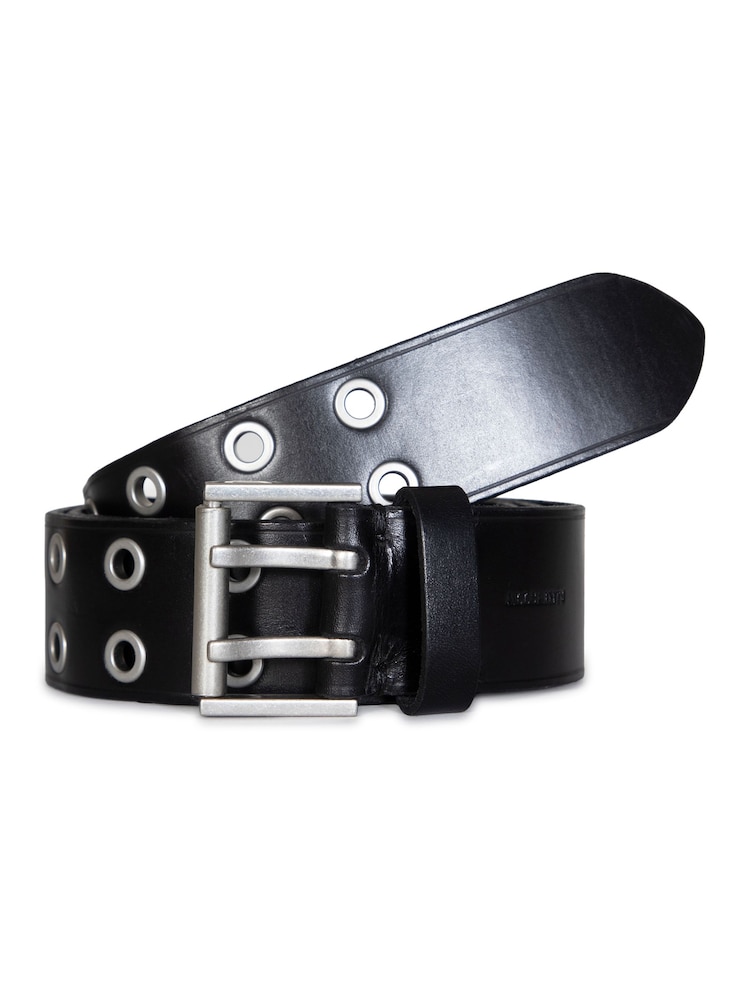 AllSaints Black 38mm Flat Eyelets Belt - Image 1 of 3