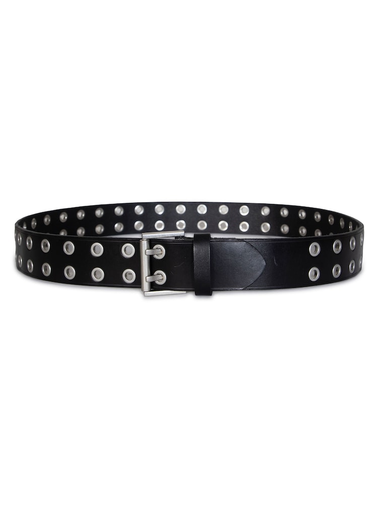 AllSaints Black 38mm Flat Eyelets Belt - Image 2 of 3