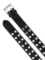 AllSaints Black 38mm Flat Eyelets Belt - Image 3 of 3