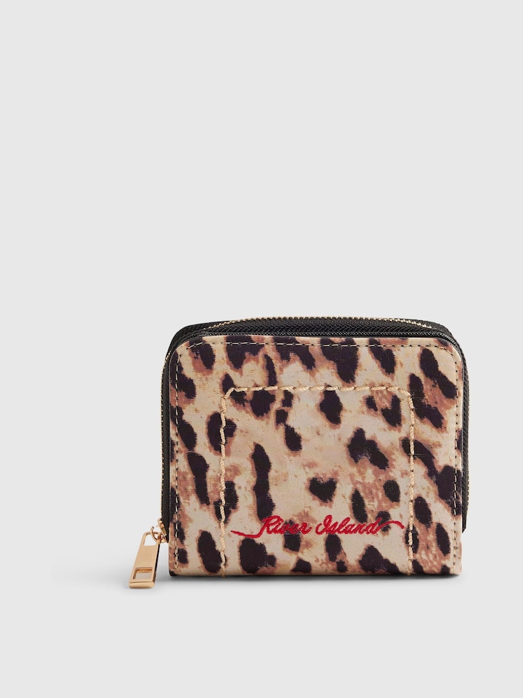 River Island Brown Leopard Print Purse - Image 1 of 5 River Island Brown Leopard Print Purse - Image 1 of 5