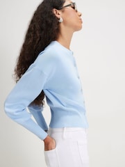 River Island Blue Scallop Detail Clean Cardigan - Image 2 of 4