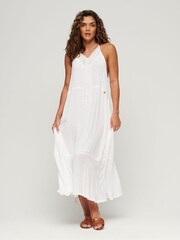SUPERDRY White Lace Trim Maxi Dress - Image 1 of 3