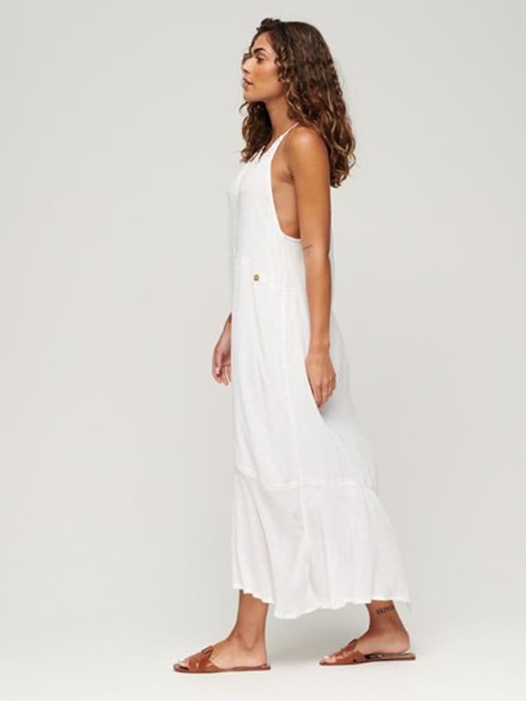 SUPERDRY White Lace Trim Maxi Dress - Image 3 of 3