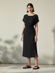 Albaray Cheesecloth Black Open Back Dress - Image 1 of 4