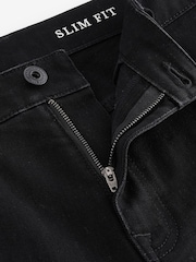Black Summer Weight Denim Shorts - Image 2 of 4
