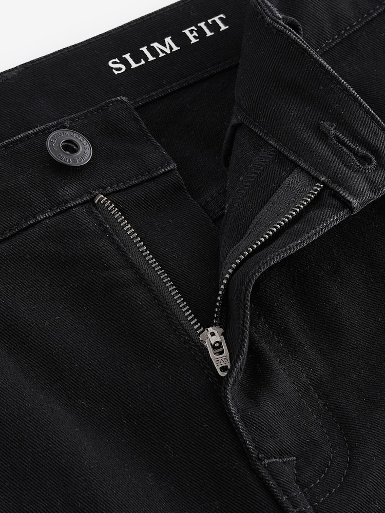 Black Summer Weight Denim Shorts - Image 2 of 4