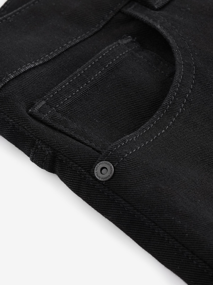 Black Summer Weight Denim Shorts - Image 4 of 4