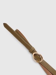 River Island Green Oval Buckle Slim Belt - Image 2 of 3