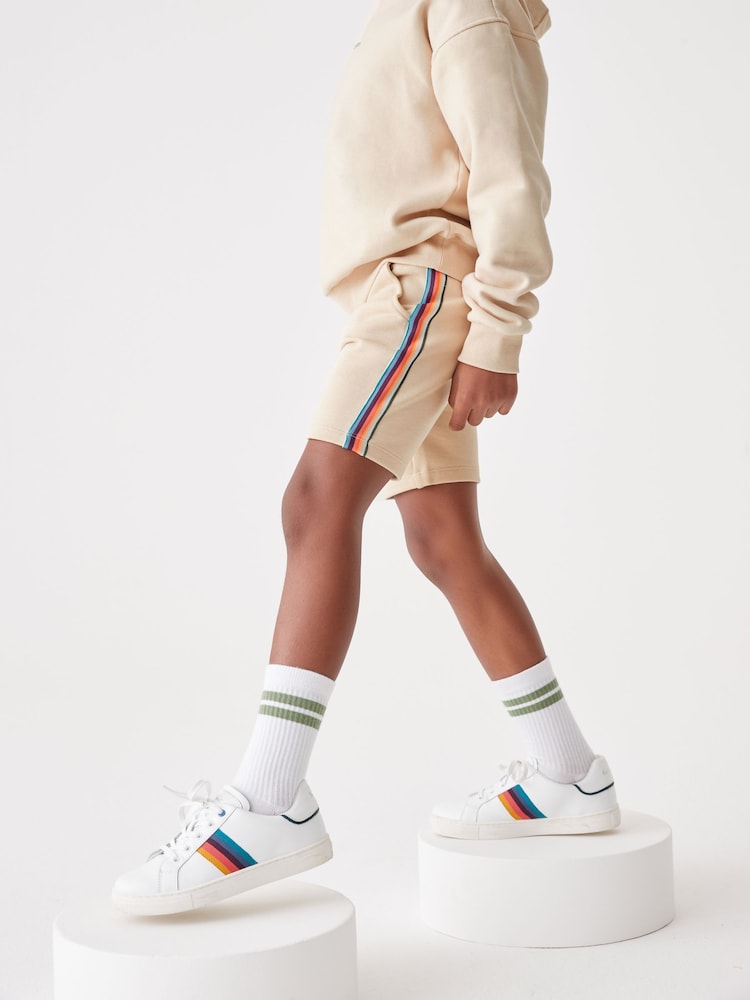 Pastelgeel - Paul Smith Junior 100% katoenen sweatshort voor jongens met Artist-strepen - Image 1 of 12