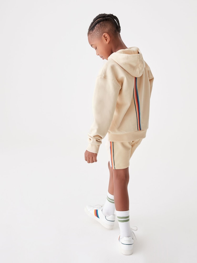 Pastelgeel - Paul Smith Junior 100% katoenen sweatshort voor jongens met Artist-strepen - Image 3 of 12