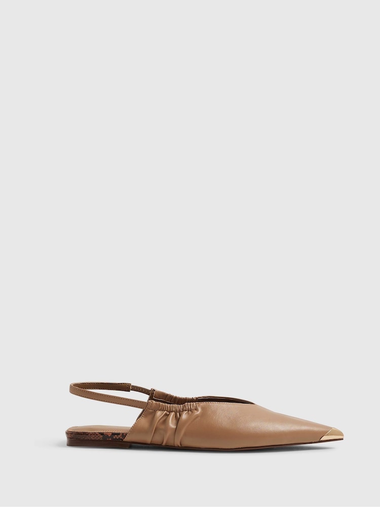 Marrón - River Island Metal Point Toe Flat Shoes - Imagen 2 de 6 Marrón - River Island Metal Point Toe Flat Shoes - Imagen 2 de 6
