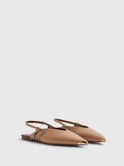 Marrón - River Island Metal Point Toe Flat Shoes - Imagen 3 de 6
