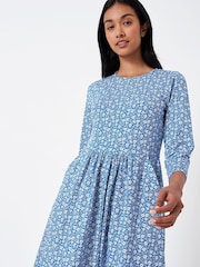 Blau - Crew Clothing Company Geblümtes Kleid aus Baumwolljersey, Rosa - Bild 3 von 4