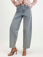 River Island Blue Tinted Barrel Jeans - Image 1 of 4
