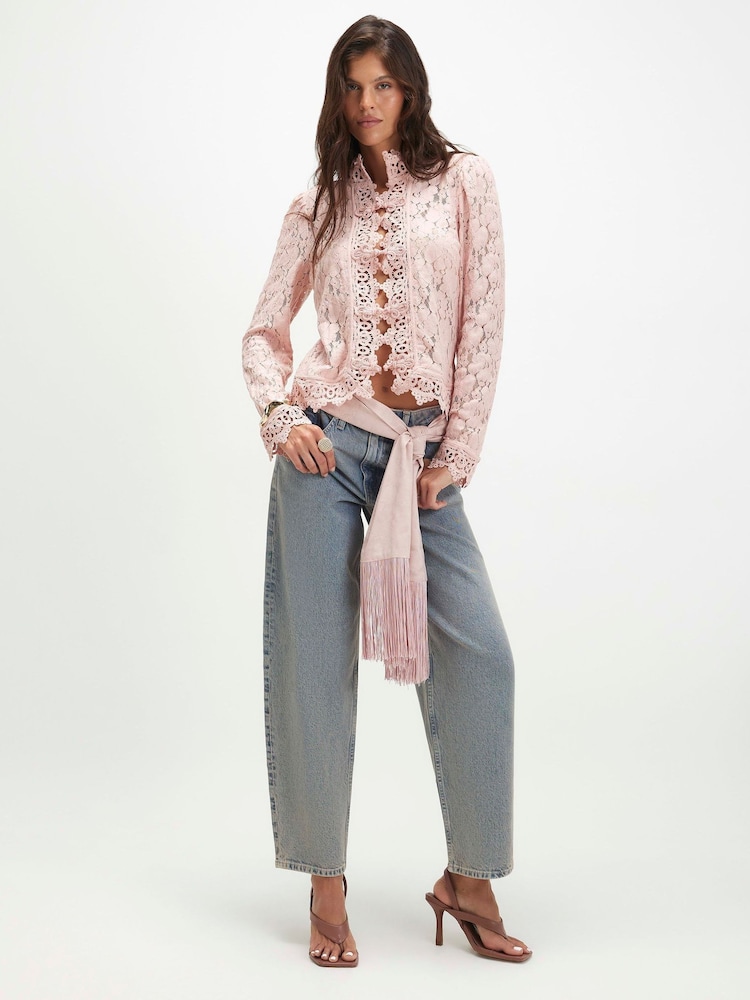 River Island Blue Tinted Barrel Jeans - Image 2 of 4