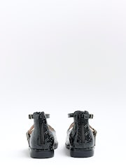 River Island Black Girls Patent Ankle Strap Shoes - Image 2 of 4