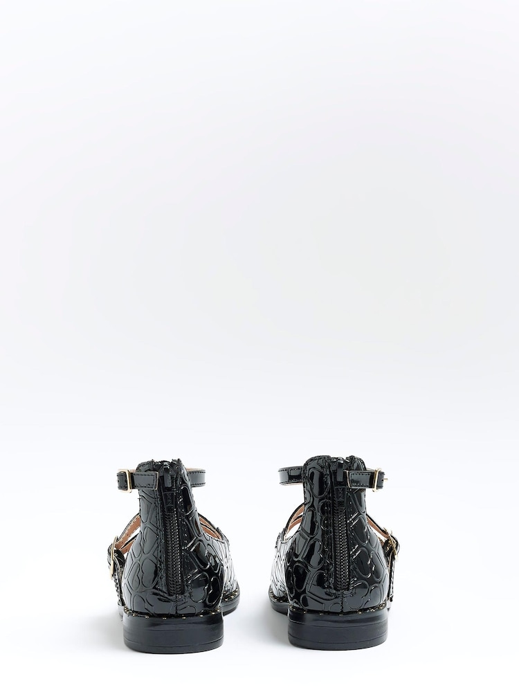 River Island Black Girls Patent Ankle Strap Shoes - Image 2 of 4