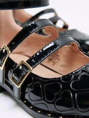 River Island Black Girls Patent Ankle Strap Shoes - Image 4 of 4