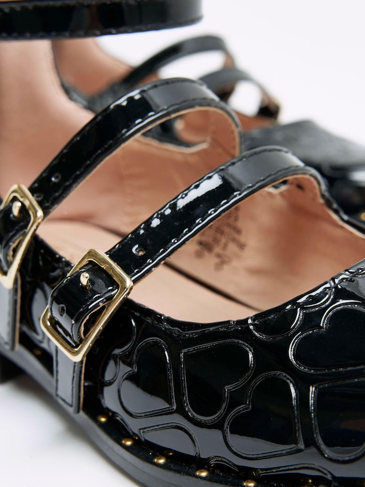 River Island Black Girls Patent Ankle Strap Shoes - Image 4 of 4