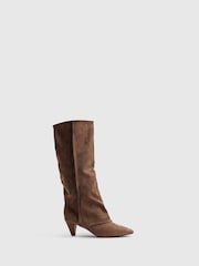 River Island Cone Heel Slouch Knee High Boots - Slika 1 od 5