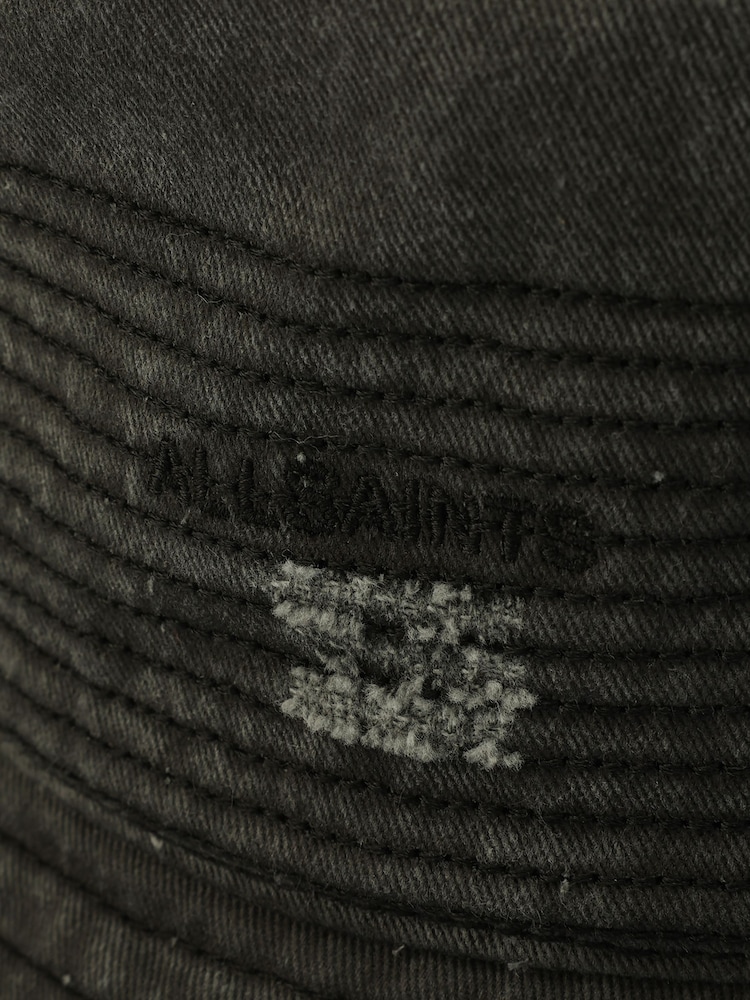 AllSaints Black Mason Bucket Cap - Image 4 of 4