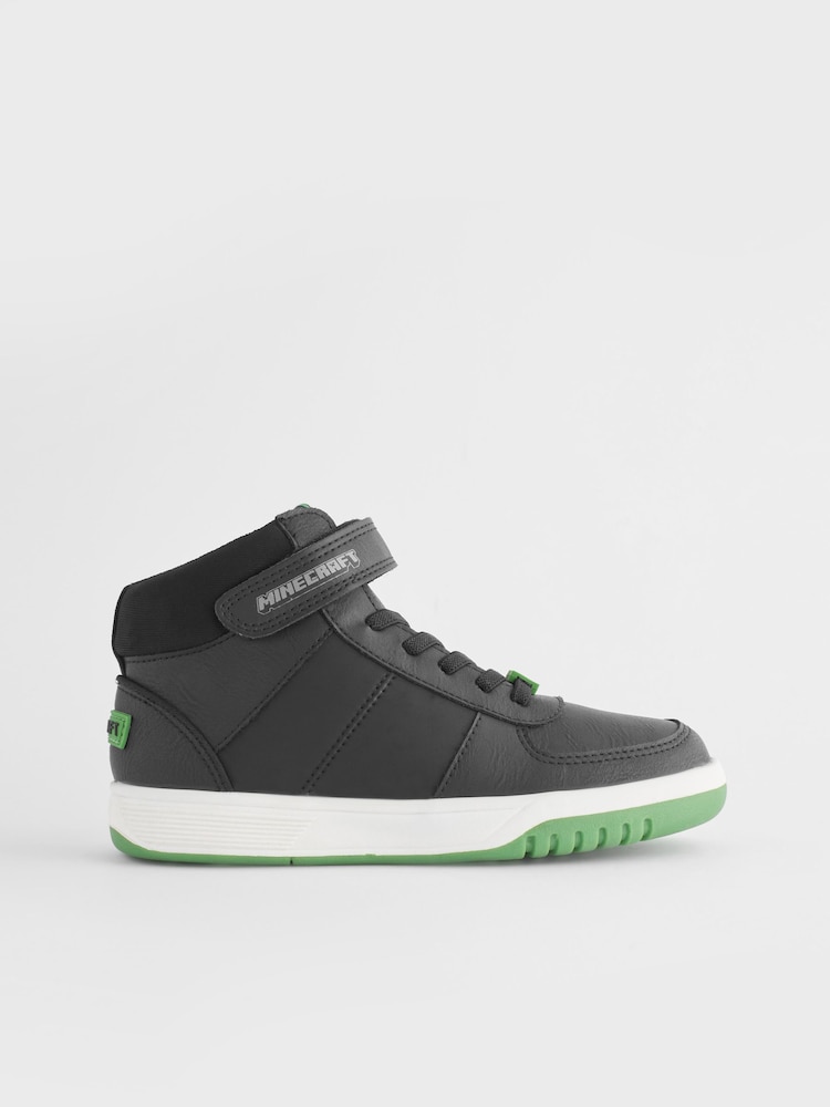 Black/Green Minecraft Touch Fastening High Top Trainer - Image 2 of 7 Black/Green Minecraft Touch Fastening High Top Trainer - Image 2 of 7