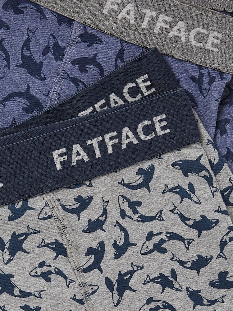 FatFace Killer Blue Whale Boxers 2 Pack - Image 2 of 2