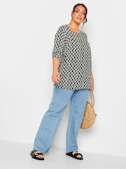 Yours Curve Black Tab Sleeve Blouse - Image 3 of 4