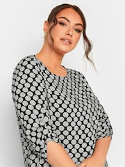 Yours Curve Black Tab Sleeve Blouse - Image 4 of 4