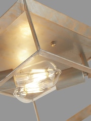 Searchlight Brushed Silver Harbor 2 Light Ceiling Light - Image 3 of 3