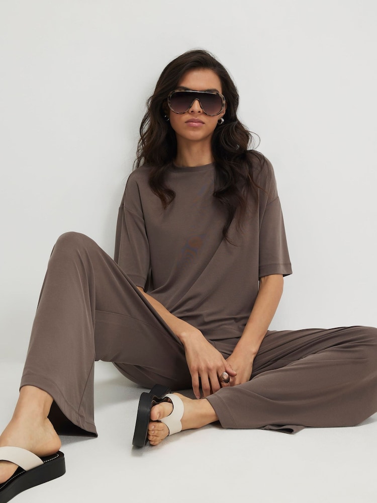 River Island Brown Soft Touch T-Shirt - Image 2 of 4