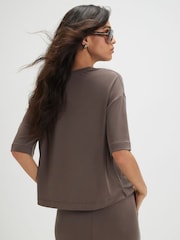River Island Brown Soft Touch T-Shirt - Image 4 of 4