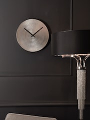 Libra Silver Antique Silver Starburst Aluminium Wall Clock - Image 1 of 2