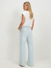 River Island Blue Petite  Relaxed Straight Ripped Jeans - Image 4 of 4